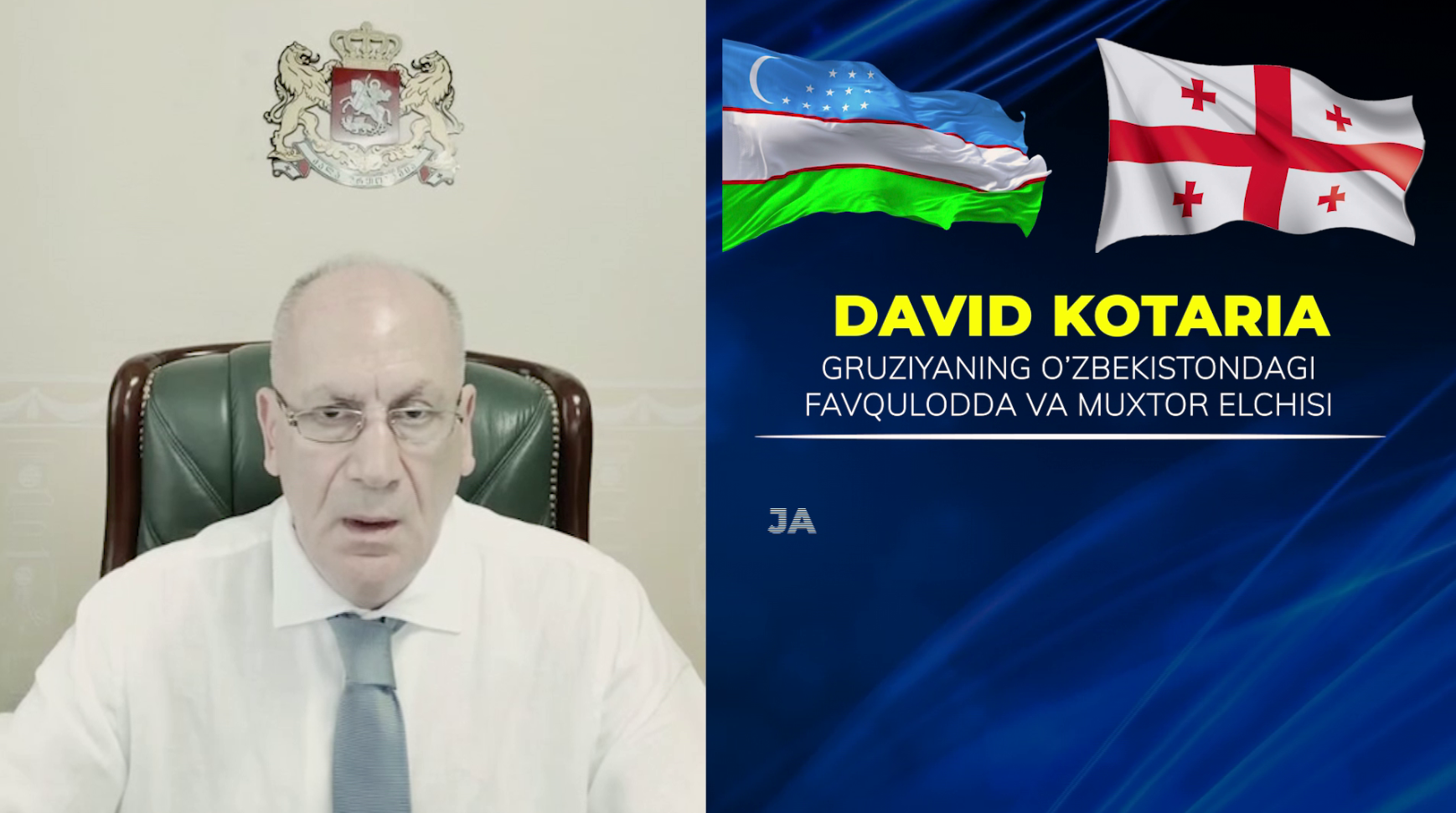 David Kotaria Gruziyaning O'zbekistondagi Favqulodda va muxtor elchisining tabrigi